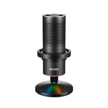 Godox EM68X Киберспортивный микрофон RGB USB Конденсаторный микрофон Smart Atmosphere Light Одно нажатие для отключения звука Кардиоидного Всенаправленного Изображение 2