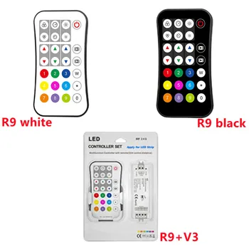 1 Комплект V3 + R9 4A * 3CH RGB LED контроллер с беспроводной технологией 2,4 ГГц, дистанционное управление до 30 м Мини-контроллер в стиле led-диммера