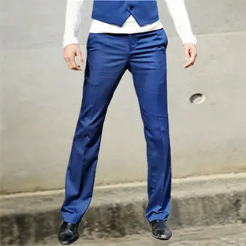 Модные высококачественные хлопковые мужские костюмные брюки, прямые весенне-осенние Длинные мужские Классические деловые повседневные брюки полной длины E33