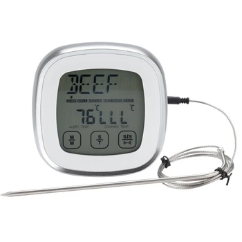 Цифровой термометр для мяса Для приготовления на кухне в духовке-гриль, мгновенный датчик температуры С металлическими проводными зондами Изображение 2