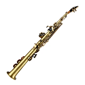 Профессиональный Латунный Прямой Bb Сопрано-Саксофон Никелированный Саксофон Деревянный Духовой Инструмент Изображение 2