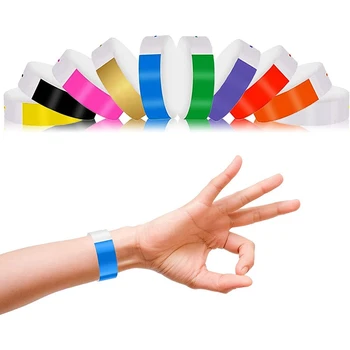 2000 ШТ бумажных браслетов, водонепроницаемых неоновых браслетов, браслетов для мероприятий, подходящих для вечеринок, браслетов (10 цветов) Изображение 2
