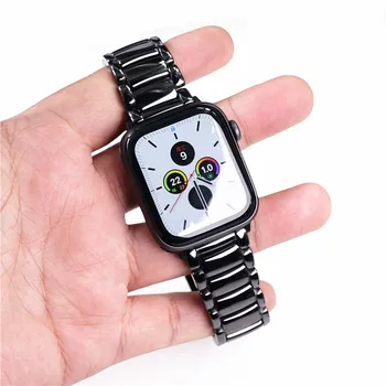 Гладкий керамический ремешок для Apple Watch 20 мм 22 мм для iWatch 8 7 6 5 4 3 2 SE, мужской и женский модный сменный ремешок, браслет Изображение 2