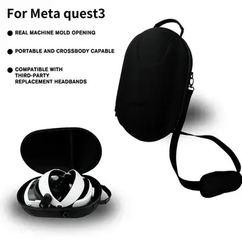 Переносная сумка для хранения EVA-ремешка для Meta Quest 3 Case Box с плечевым ремнем U2I4