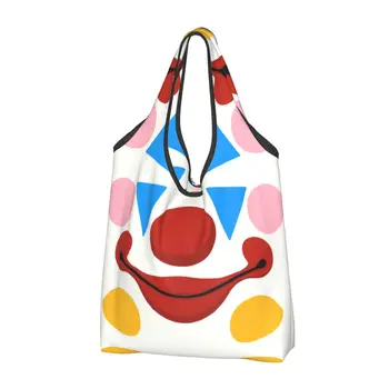 Модные Забавные сумки для покупок с цирковым Клоуном, Портативная Сумка для покупок на Хэллоуин, Гримаса для вечеринок, Сумка для покупок на плечо