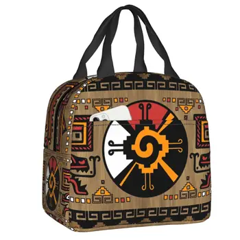 Изготовленная на заказ сумка для ланча с символом майя Хунаб Ку, женская Теплая сумка-холодильник, изолированный ланч-бокс для учащихся школы