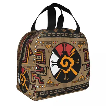 Изготовленная на заказ сумка для ланча с символом майя Хунаб Ку, женская Теплая сумка-холодильник, изолированный ланч-бокс для учащихся школы Изображение 2