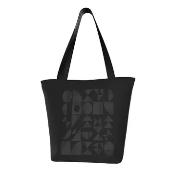 Современные абстрактные геометрические формы, черно-белые сумки, Портативная хозяйственная сумка большой емкости