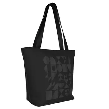 Современные абстрактные геометрические формы, черно-белые сумки, Портативная хозяйственная сумка большой емкости Изображение 2
