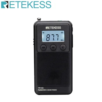 Retekess Мини-радио FM TR103 Портативные карманные радиостанции AM SW стерео радиоприемник на всех волнах Перезаряжаемый аккумулятор MP3-плеер