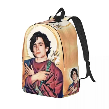 Saint Timothee Chalamet Дорожный холщовый рюкзак Для мужчин и женщин, школьная компьютерная сумка для книг, сумки-рюкзаки для ТВ-актеров 90-х, студентов колледжа Изображение 2