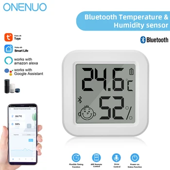 Умный Tuya Bluetooth Датчик температуры влажности ЖК-термометр Мини Умный электрический гигрометр приложение для дистанционного управления дома