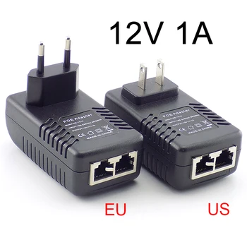 Адаптер POE 12V 1A Инжекторный переключатель Источник питания Беспроводной Ethernet Адаптер для IP камеры CCTV Штепсельная вилка США ЕС