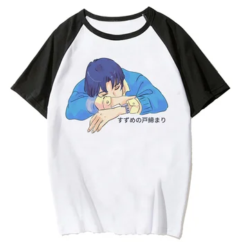 Suzume top женская футболка японской манги для девочек harajuku anime clothes