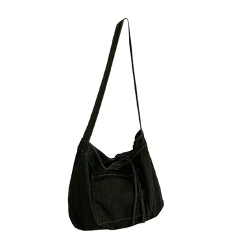Холщовая сумка-хобо Retro, повседневная сумка-мессенджер для отдыха, женская сумка через плечо, винтажные универсальные дорожные сумки