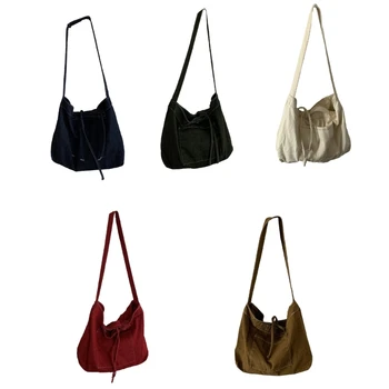 Холщовая сумка-хобо Retro, повседневная сумка-мессенджер для отдыха, женская сумка через плечо, винтажные универсальные дорожные сумки Изображение 2