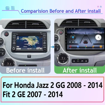 Android Auto для Honda Jazz 2 GG 2008-2014, Fit 2 GE 2007-2014, автомагнитола Carplay, мультимедийный плеер, навигация, видеоэкран Изображение 2