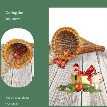 Праздничная Плетеная корзина из Рога Уникальное дополнение к Вашему Рождественскому декору 594C Изображение 2