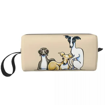 Косметичка Italian Greyhound Trio, сумка на молнии, дорожные косметички, органайзер для собак Greyhound Whippet Lurcher для унисекс