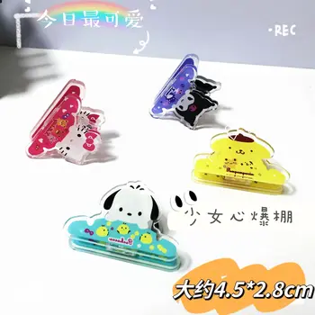 Kawaii Sanrio Hello Kitty Пластиковый зажим для бумаг, скрепки для закусок, зажим для герметичного пакета, Школьные канцелярские принадлежности аниме Куроми Изображение 2