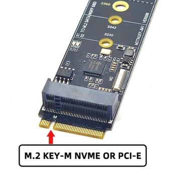 M.2 NGFF NVME M-Key PCI-адаптер-конвертер 6 Гбит / с, карта расширения жесткого диска JMB582 2280 Изображение 2