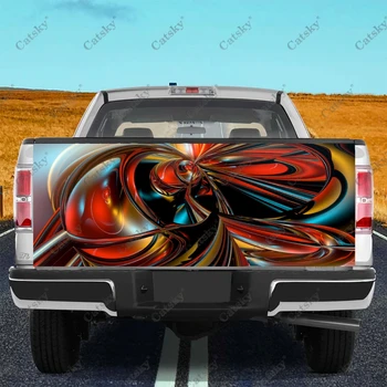 Красочная наклейка с изображением фрактала, модификация заднего хвоста грузовика, изготовленная на заказ, подходит для внедорожника, упаковочная наклейка для грузовика, наклейка-наклейка