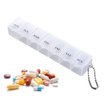 Прозрачная коробка для таблеток на 7 дней, Еженедельный держатель для таблеток, Органайзер для хранения, контейнер, коробка для таблеток, Разветвители, органайзер для таблеток, футляр для таблеток