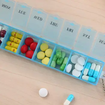 Прозрачная коробка для таблеток на 7 дней, Еженедельный держатель для таблеток, Органайзер для хранения, контейнер, коробка для таблеток, Разветвители, органайзер для таблеток, футляр для таблеток Изображение 2