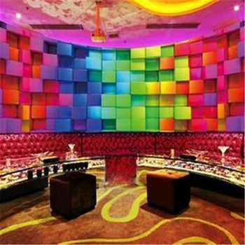 beibehang Бесшовные 3D стереоскопические обои KTV бар тематические номера отеля фон для настенной росписи цветные кирпичи персонализированные обои