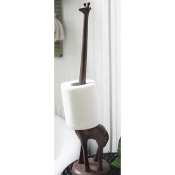 Чугунный держатель туалетных салфеток, Отдельно Стоящий держатель бумажных полотенец в виде жирафа, Декоративная подставка для бумаги для ванной комнаты Простота в использовании