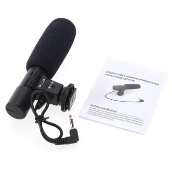 Портативный Конденсаторный стереомикрофон Микрофон с 3,5 мм креплением 