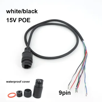 15V 9pin 9-жильный Сетевой Кабель RJ45 POE Сетевой Порт провод питания несимметричный POE-кабель для IP-Камеры Видеонаблюдения Мониторинга белый черный