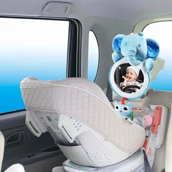 Детское автомобильное зеркало с милой игрушкой, милый слон, автомобильное зеркало для автомобильных зеркал, игрушки для заднего сиденья автомобиля Изображение 2