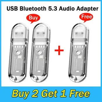 USB Bluetooth 5.3 Адаптер Беспроводной Bluetooth Аудио Адаптер Bluetooth Аудиоприемник Разъем для автомобильного компьютера Динамик Гарнитура