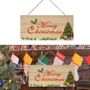 Напоминательные знаки Дверной знак из прочного дерева С Рождеством Знак Дверная Табличка Доска объявлений отеля Отель Изображение 2