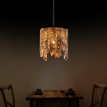 2022 Новая деревянная художественная подвесная лампа для столовой, гостиной, кафе-ресторана, украшения дома в ретро-индустриальном стиле, внутреннее освещение
