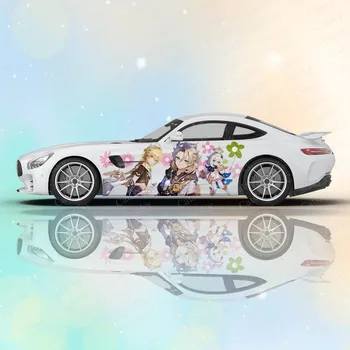 Аниме-наклейки на кузов автомобиля Aether - Genshin Impact Виниловая наклейка на боковую сторону автомобиля Itasha, наклейка для автомобильного декора, пленка