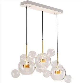 Современный подвесной светильник из прозрачного стекла, подвесной светильник из пузырчатого стекла для гостиной, Люстра для столовой, домашний декор