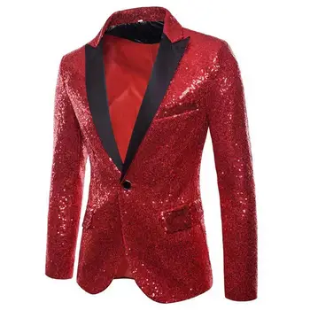 Шикарный блейзер для ведущего мероприятия, Толстый блейзер с лацканами, пиджак для ведущего мероприятия, блестящий костюм с пайетками, куртка, рабочая одежда