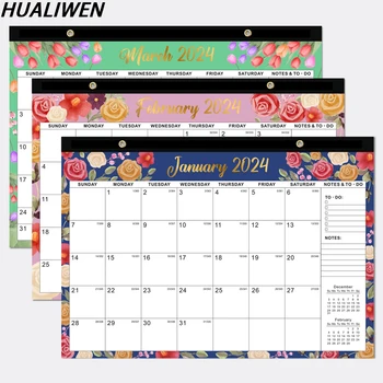 Хит продаж 2023-2024 Настенный Календарь Настольный Календарь на 18 месяцев Английский Календарь