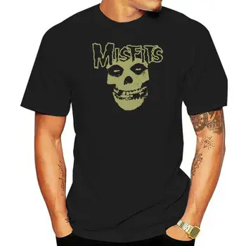 Винтажная футболка с V-образным вырезом в виде черепа Misfits, Хизер Блэк, Официальная лицензия NWT, РЕДКОСТЬ