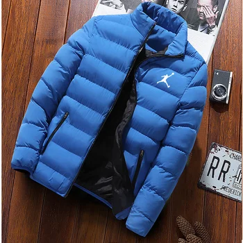куртки 2023 Зимняя мужская стеганая куртка среднего и молодого возраста Большого размера, легкая и тонкая короткая стеганая куртка 23, теплое пальто Изображение 2