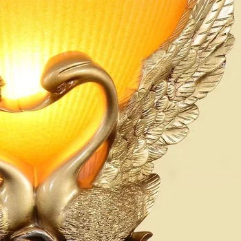 Современный настенный бра AOSONG с лебедем, светодиодное внутреннее Золотое Романтическое креативное освещение для домашнего декора гостиной и спальни Изображение 2