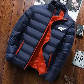 Мужская повседневная куртка, водонепроницаемая ветровка, теплая куртка на молнии, одноцветный, большой размер, осень / зима, 2022