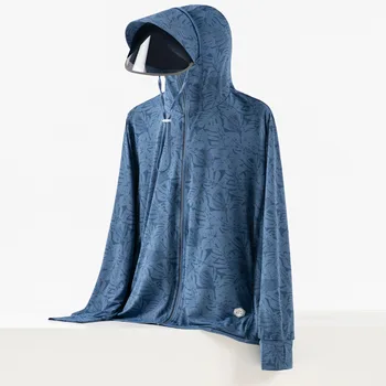 Солнцезащитная одежда для пары, мужская и женская, с защитой от ультрафиолета, летняя одежда для рыбалки из ледяного шелка, солнцезащитное пальто с защитными очками
