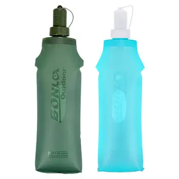 мягкая складная бутылка для воды объемом 250 мл /500 мл с крышкой, легкая складная сумка для воды для занятий спортом на открытом воздухе