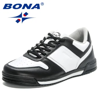BONA 2024 Новые Дизайнеры Мужская Удобная Модная Вулканизированная Обувь Для Скейтбординга Трендовые Плоские Дышащие Кроссовки