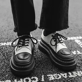 Кожаная обувь для стилистов, Мужская новинка 2023 года, осенняя деловая официальная одежда, повседневная мужская обувь для мальчиков, Свадебная обувь жениха с мягкой подошвой.