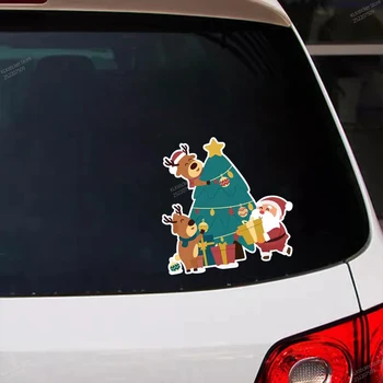 Графика, Веселые Рождественские носки, Наклейка с оленем, наклейка на окно автомобиля, Лобовое стекло, Креативное украшение, крышка, Автоаксессуары
