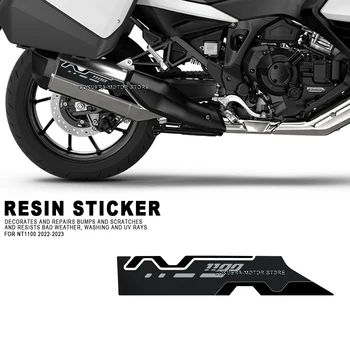 Наклейка на заднюю панель глушителя для мотоцикла, 3D наклейка из смолы для Honda NT1100 NT 1100 2022-2023 гг.